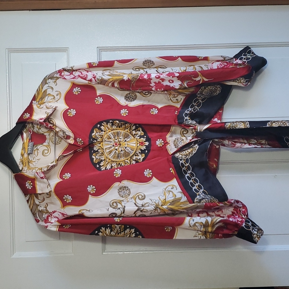 NY&C Y2K artistic  button-up blouse, XS